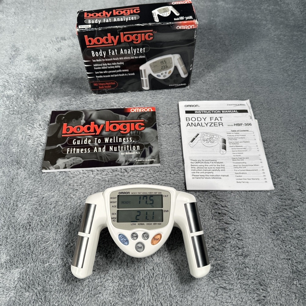 Omron Weight/Fat Loss Monitor HBF-306BL Hand Held BMI Body Mass Index White 306